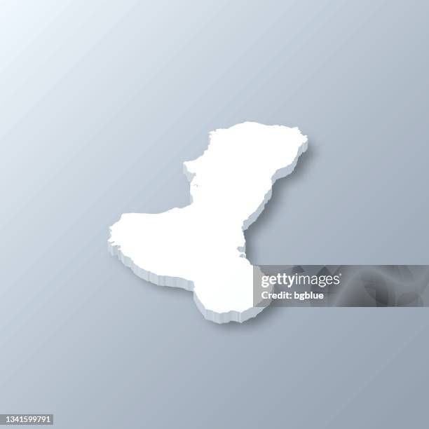 negros 3d map on gray background - negros occidental stock illustrations