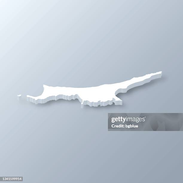 northern cyprus 3d map on gray background - cyprus stock illustrations
