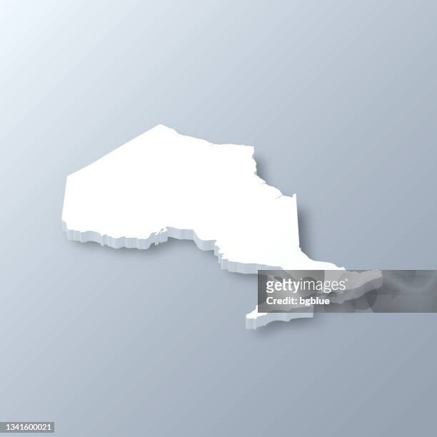 ontario 3d map on gray background - ontario canada stock illustrations