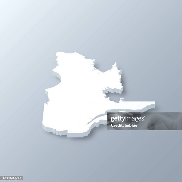 illustrations, cliparts, dessins animés et icônes de carte 3d du québec sur fond gris - carte québec