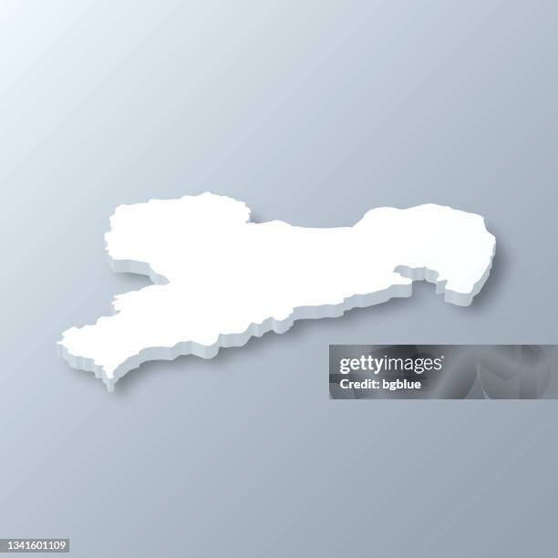 stockillustraties, clipart, cartoons en iconen met saxony 3d map on gray background - saxony