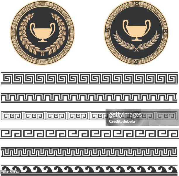 illustrazioni stock, clip art, cartoni animati e icone di tendenza di motivo a greca - cultura greca