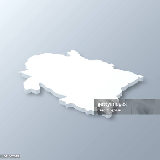 uttarakhand 3d map on gray background - dehradun stock illustrations