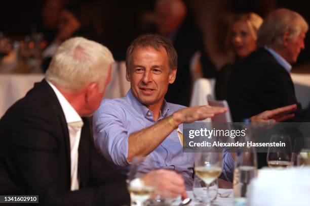 Jürgen Klinsmann attends with Boris Becker the "Wembley 96 25 Jahre EM-Titel" gala night at Europa Park on September 20, 2021 in Rust, Germany.