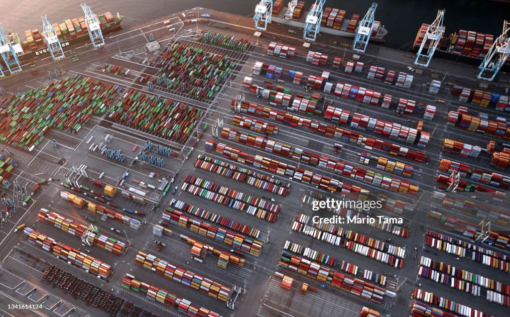 Logjam Of Container Ships Clog Southern California Ports