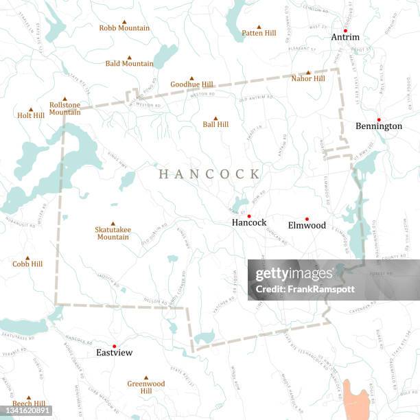 ilustraciones, imágenes clip art, dibujos animados e iconos de stock de nh hillsborough hancock vector mapa de ruta - powder mill pond