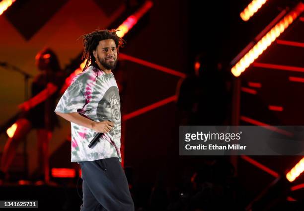 Cole performs during the 2021 iHeartRadio Music Festival at T-Mobile Arena on September 17, 2021 in Las Vegas, Nevada.