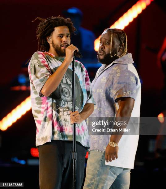 Cole and Bas perform during the 2021 iHeartRadio Music Festival at T-Mobile Arena on September 17, 2021 in Las Vegas, Nevada.