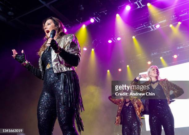 Jenny Berggren of Pop group Ace of Base performs on stage during the 90's Nostalgia Electric Circus Edition at Abbotsford Centre on September 20,...