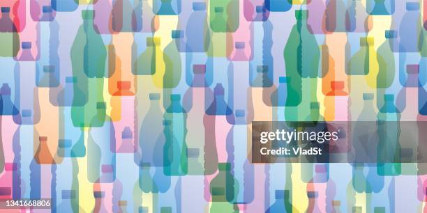 bottled water plastic bottles waste recycling environmental hazard background - toxic waste stock illustrations