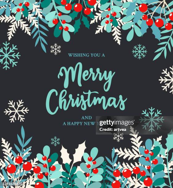 merry christmas background - holly berry stock illustrations