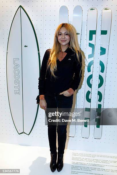 Zara Martin visits the Lacoste Lounge during the ATP World Finals sponsored by Lacoste at O2 Arena on November 27, 2011 in London, England.