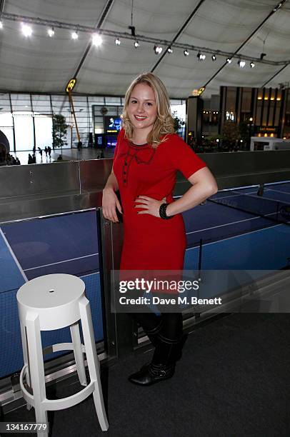 Kimberley Nixon visits the Lacoste Lounge during the ATP World Finals sponsored by Lacoste at O2 Arena on November 27, 2011 in London, England.