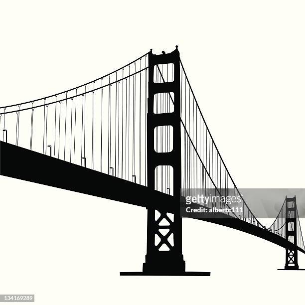 ilustrações, clipart, desenhos animados e ícones de ponte golden gate - ponte suspensa
