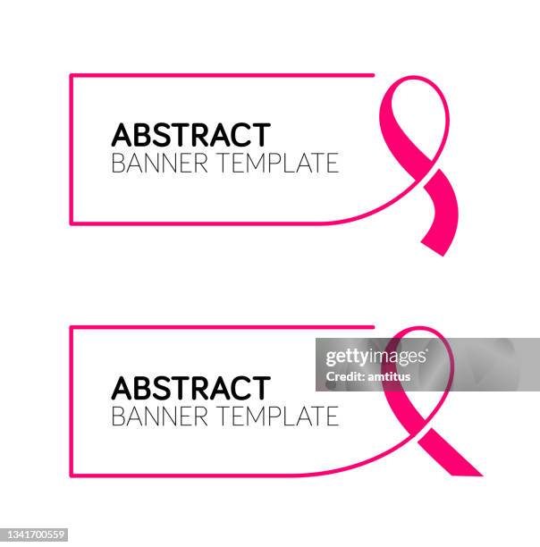 pink ribbon sign - cancer ribbon stock illustrations