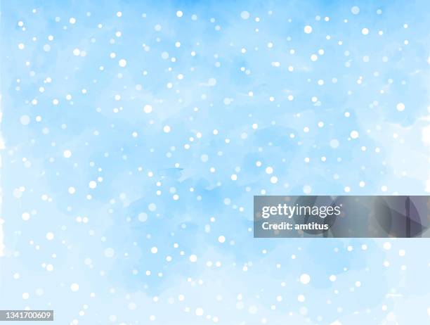 snowing sky - blue watercolor stock illustrations