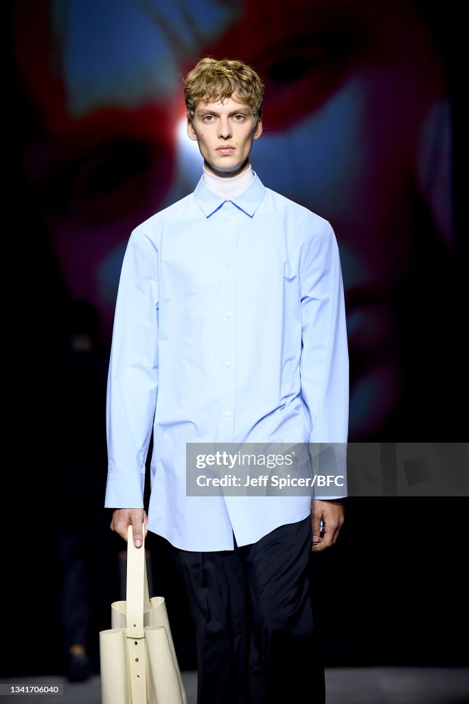 Leon Dame walks the runway at the COS show during London Fashion Week ...