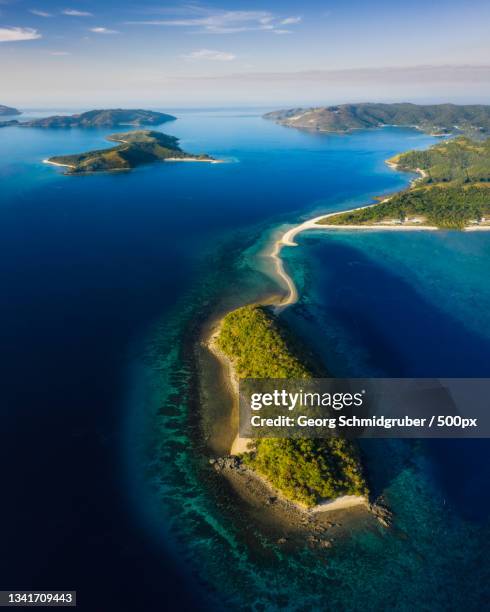 aerial view of island coastline,romblon,philippines - daily life in philippines stock-fotos und bilder