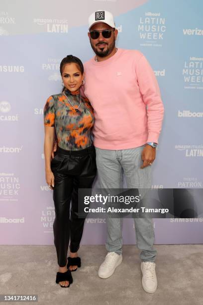 Natti Natasha and Raphy Pina attend Billboard Latin Music Week 2021 on September 21, 2021 in Miami, Florida.