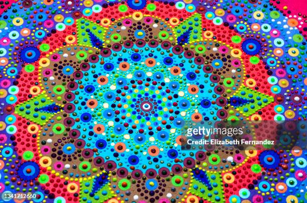 tibetan mandala, close-up - indian culture background stock pictures, royalty-free photos & images