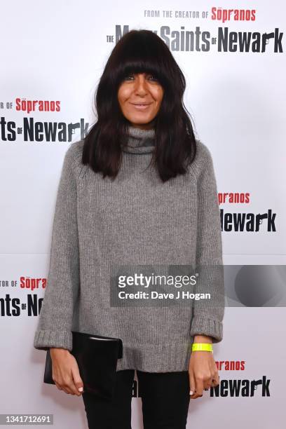 Claudia Winkleman attends The Many Saints of Newark at Vue Leicester Square on September 21, 2021 in London, England.