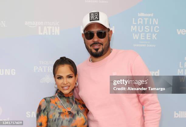 Natti Natasha and Raphy Pina attend Billboard Latin Music Week 2021 on September 21, 2021 in Miami, Florida.