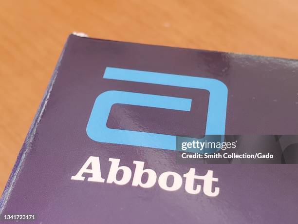 Close-up of logo for medical products company Abbott, Lafayette, California, September 20, 2021.