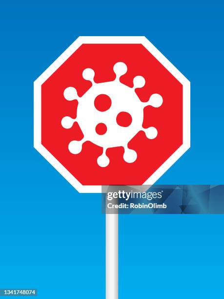 Virus Control Sign 418 Stop Virus Outline Icons High Res Illustrations - Getty Images