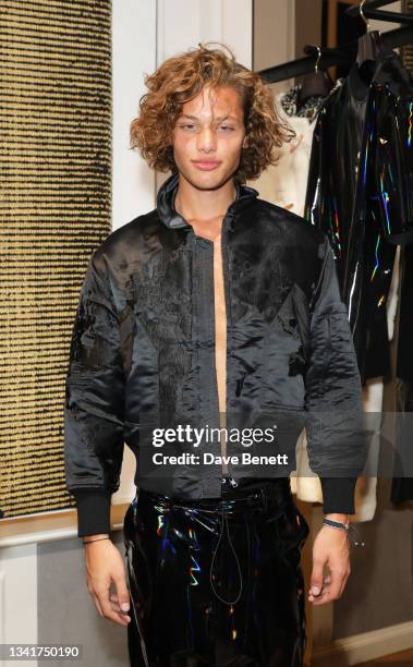 Bobby Brazier attends the POAN LFW Party during London Fashion Week September 2021 at the POAN Flagship Store on September 21, 2021 in London,...