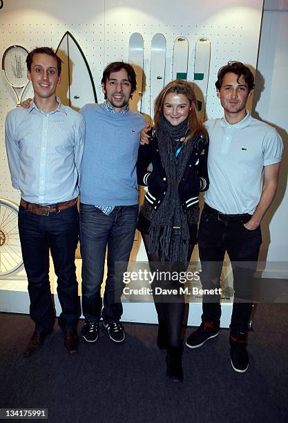 Ralf Little , Amber Atherton and Ben Lloyd-Hughes visit the Lacoste Lounge during the ATP World Finals sponsored by Lacoste at O2 Arena on November...