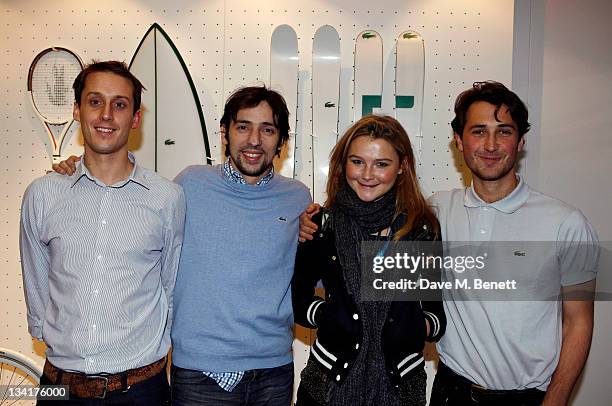 Ralf Little , Amber Atherton and Ben Lloyd-Hughes visit the Lacoste Lounge during the ATP World Finals sponsored by Lacoste at O2 Arena on November...