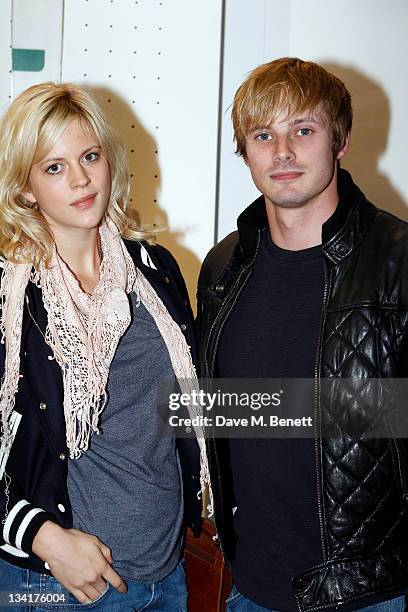 Georgia King and Bradley James visit he Lacoste Lounge during the ATP World Finals sponsored by Lacoste at O2 Arena on November 27, 2011 in London,...