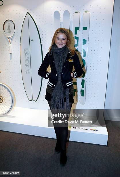 Amber Atherton visits the Lacoste Lounge during the ATP World Finals sponsored by Lacoste at O2 Arena on November 27, 2011 in London, England.