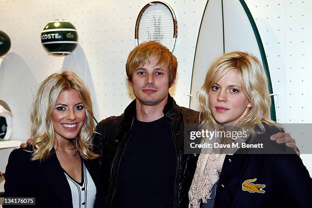 Mollie King, Bradley James and Georgia King visit the Lacoste Lounge during the ATP World Finals sponsored by Lacoste at O2 Arena on November 27,...