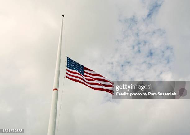 flag at half mast at fort sumter national monument - half mast 個照片及圖片檔