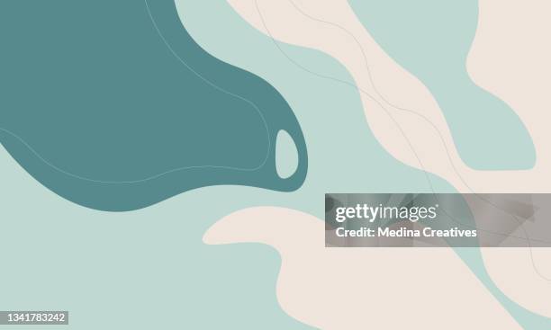 minimalist hand drawn fluid shapes background - pastel colored stock illustrations