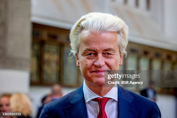 Leader Geert Wilders seen prior to the King's speech during Prinsjesdag in the Grote Kerk on September 21, 2021 in The Hague, Netherlands. The...