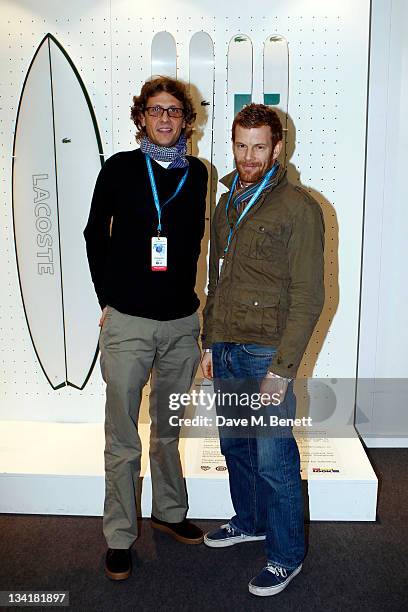 Tom Aikens and friend visit the Lacoste Lounge during the ATP World Finals sponsored by Lacoste at O2 Arena on November 27, 2011 in London, England.