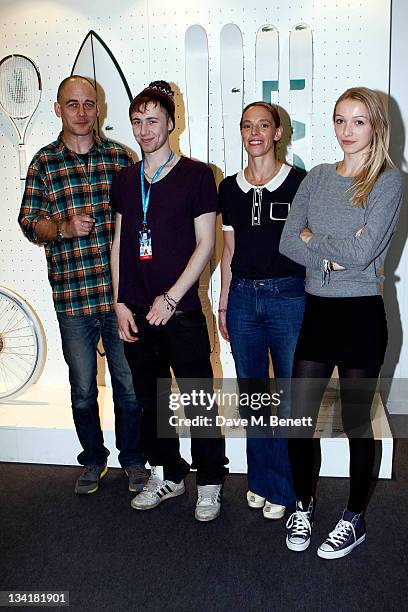 Dinos Chapman , Tiphaine Chapman and daughter visit the Lacoste Lounge during the ATP World Finals sponsored by Lacoste at O2 Arena on November 27,...