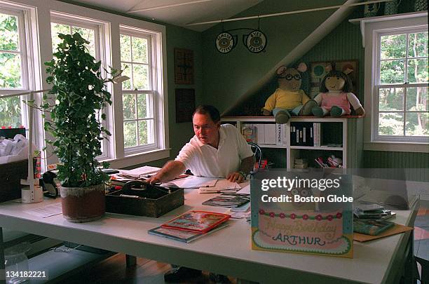 Marc Brown in his office at Pilot Hill Farm, Marc is the author and creator of the "Arthur" books.