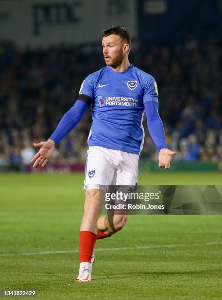 Ryan Tunnicliffe of Portsmouth FC during the Sky Bet League One match between Portsmouth and Plymouth Argyle at Fratton Park on September 21, 2021 in...