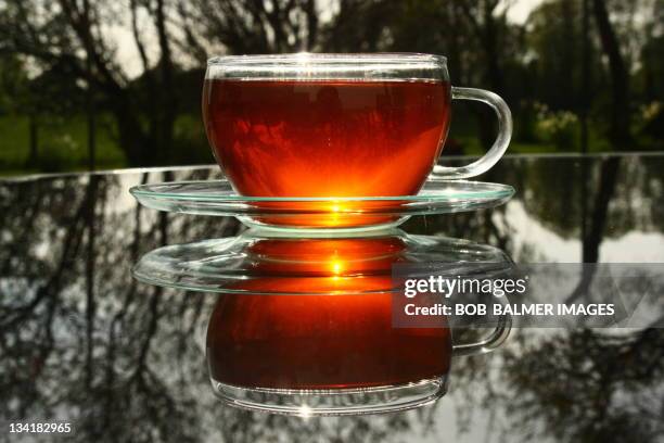 cup of tea - saucer stock-fotos und bilder