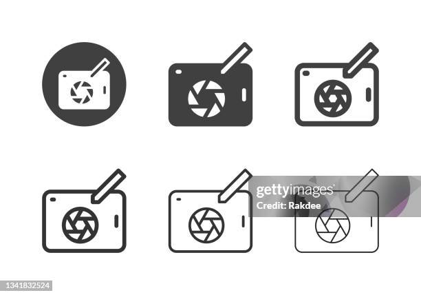 tablet camera icons - multi series - design studio stock illustrations