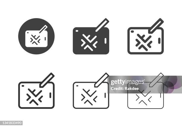 map on tablet icons - multi series - saas stock illustrations