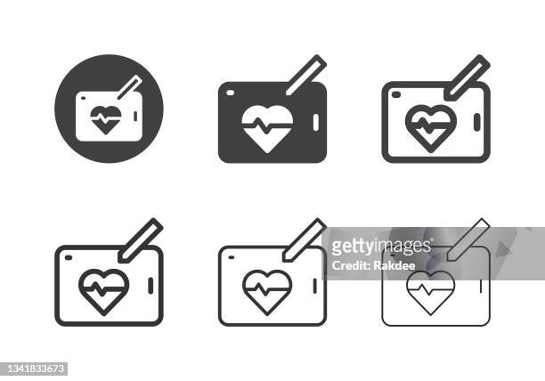 tablet health service icons - multi series - software as a service stock illustrations