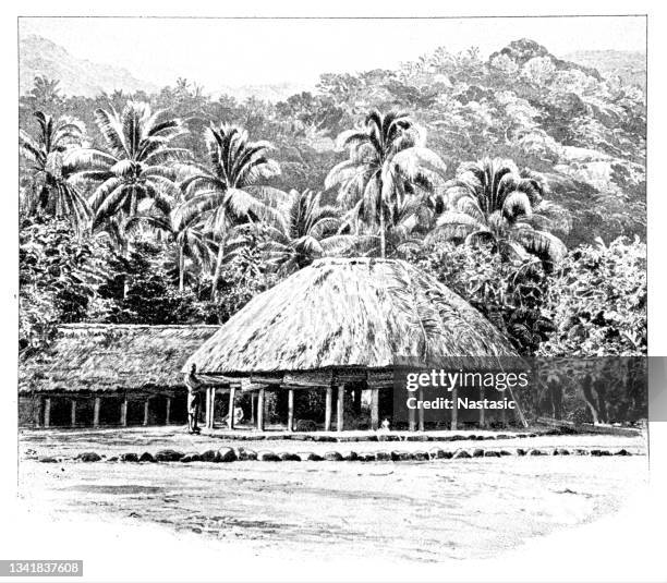fagaloa is located on the north eastern coast of upolu island in samo - island hut stock illustrations