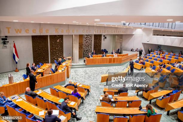 General view of the Tweede Kamer temporary plenary room during the general political reflections the day after Prinsjesdag in the Tweede Kamer house...