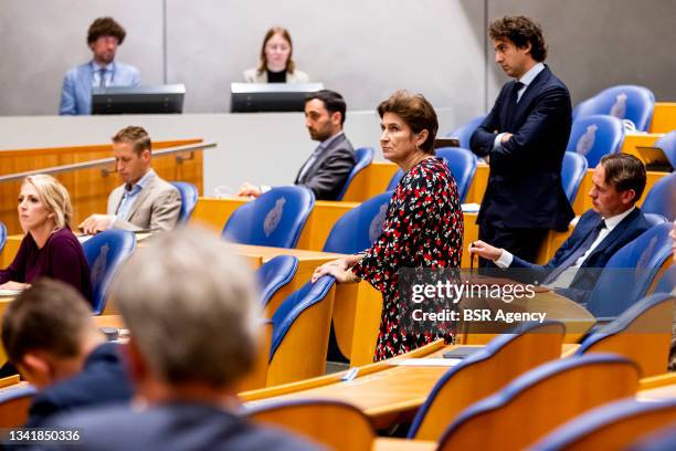 PvdA leader Lilianne Ploumen and GroenLinks leader Jesse Klaver are seen during the general political reflections the day after Prinsjesdag in the...