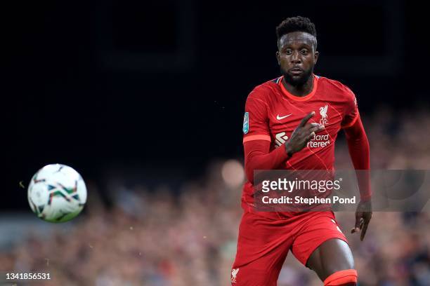Divock Origi of Liverpool during the Carabao Cup Third Round match between Norwich City and Liverpool at Carrow Road on September 21, 2021 in...