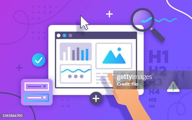 illustrations, cliparts, dessins animés et icônes de conception web et mise en page filaire - expérience utilisateur